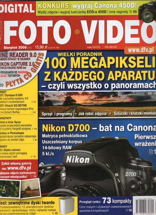 Digital Foto Video 8(11) 2008 Wszystko o panoramach + CD