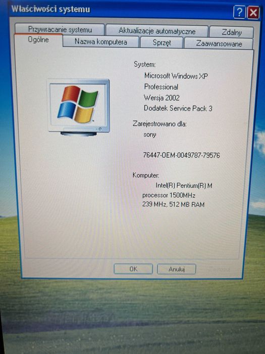 Sony Vaio PCG-8Q8M, sprawny, bateria trzyma, idealny do retro gier