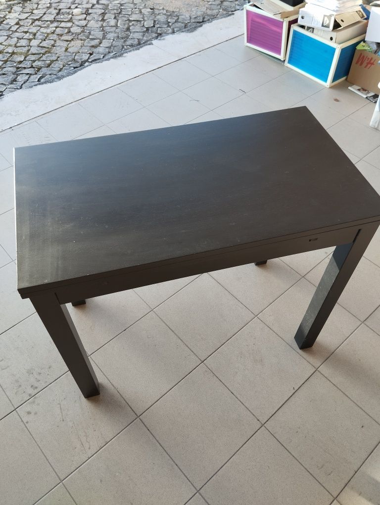 Mesa de Jantar Extensível Pequena Madeira Castanho Escuro IKEA