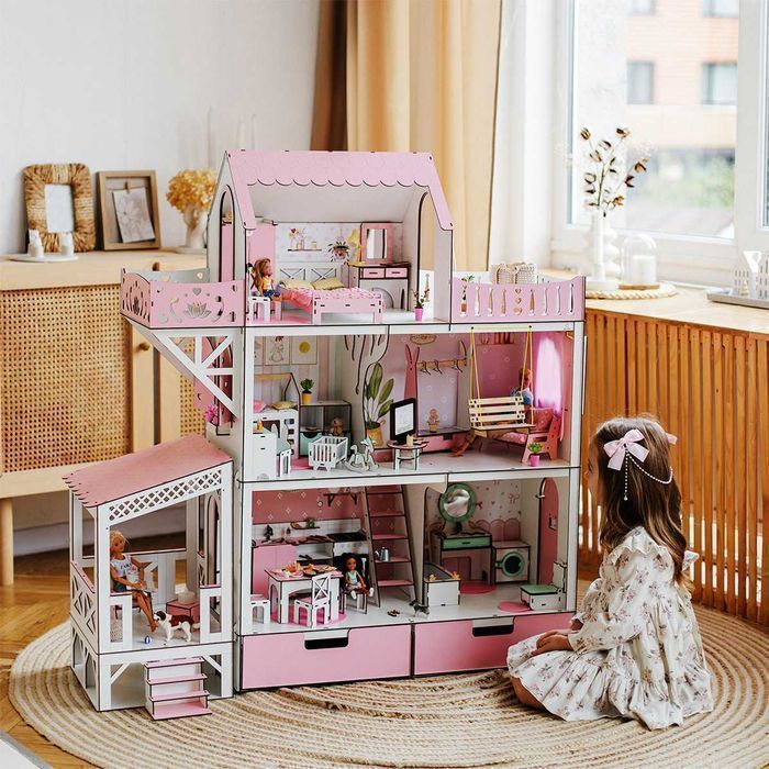 Супер Великий ляльковий будинок для ляльок барбі дом кукол барби