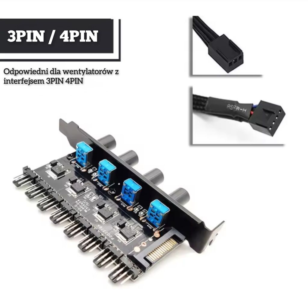 Regulator obrotów wentylatorów 3 pin/ 4 pin PWM