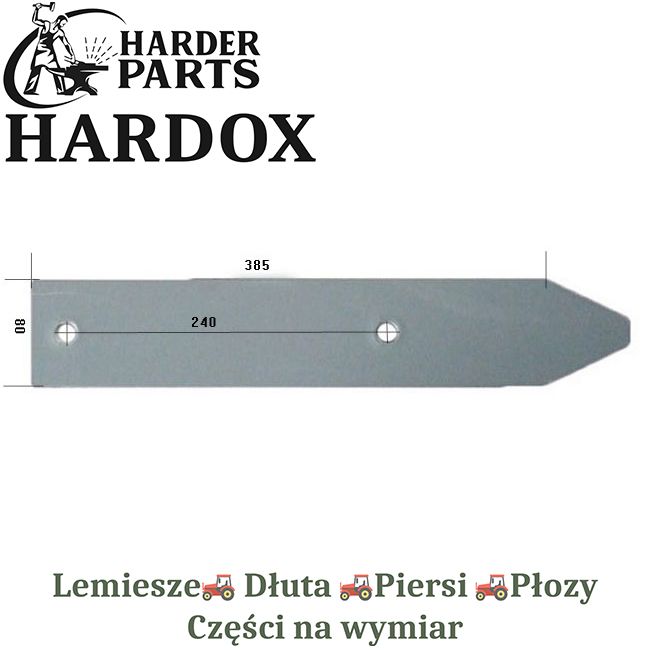 Płoza krótka Gregoire Besson HARDOX 172338/S części do pługa 2X lepsze