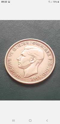 1939 Bronze One Pence UK One Penny Britain Coin
