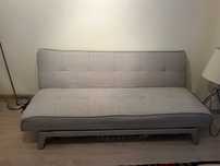 Sofá cama futton da area em tecido cinzento cinza beige