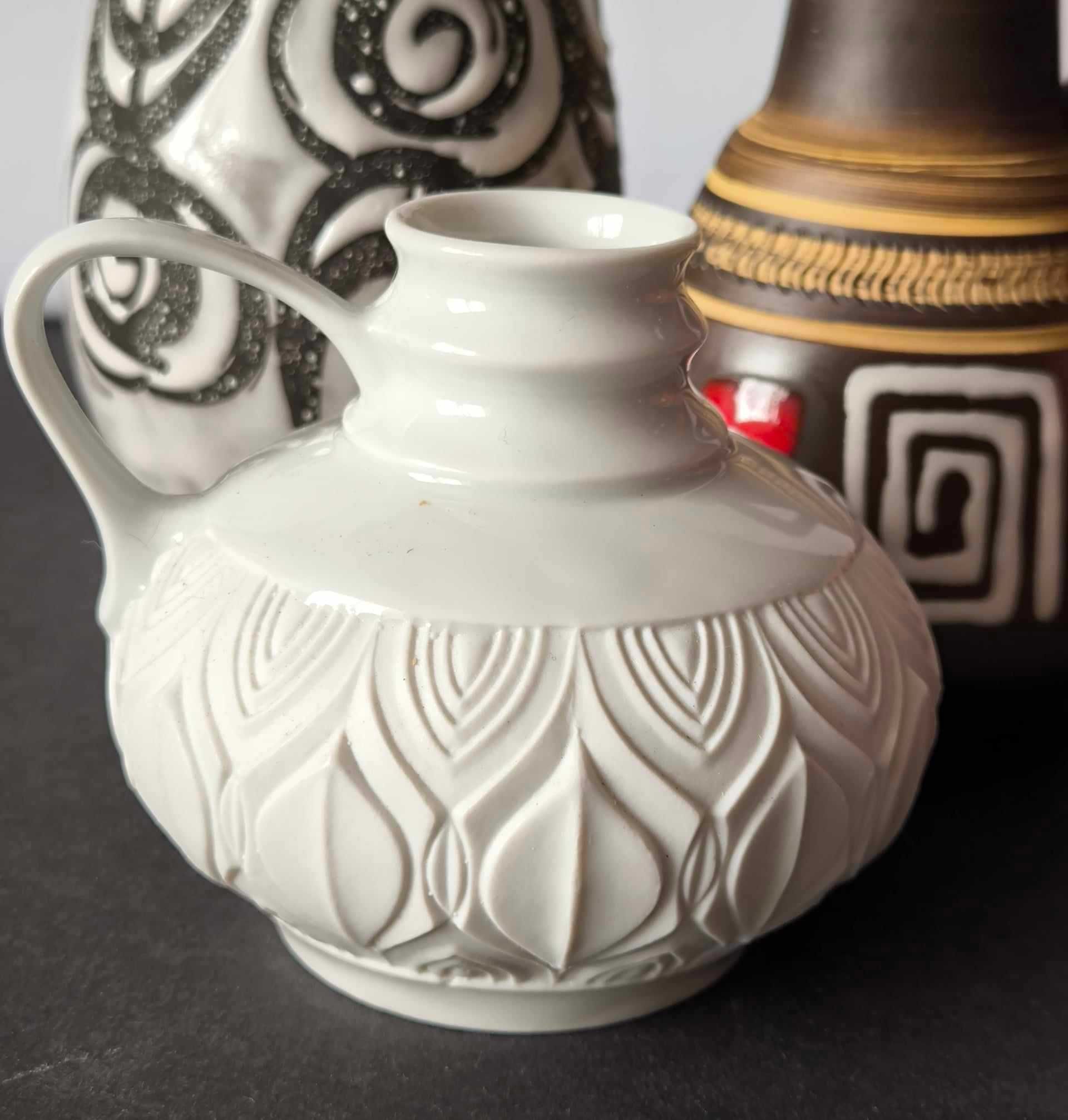 Stara porcelana wazon biskwit szkliwiony częściowo Design WGP