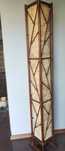 Lampa stojąca podłogowa,rattan, włókno, wys.182 cm