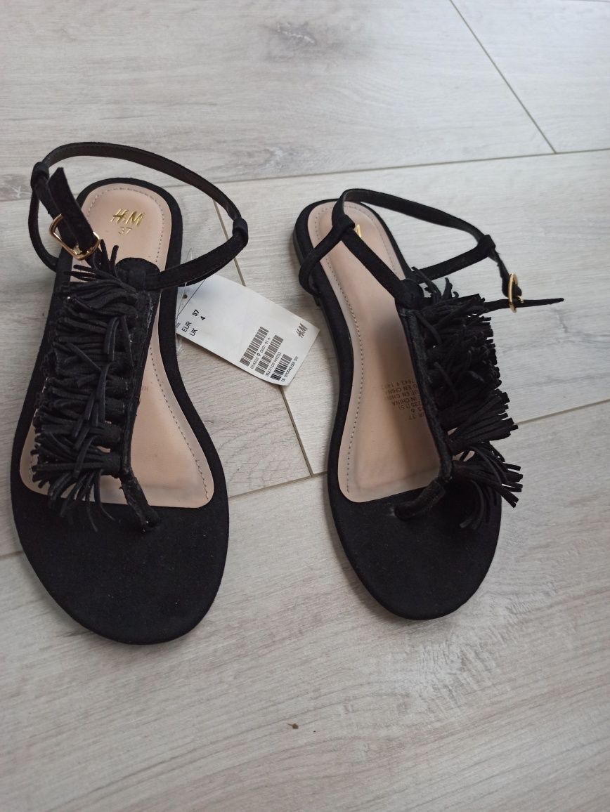 Sandałki H&M nowe rozmiar 37 czarne