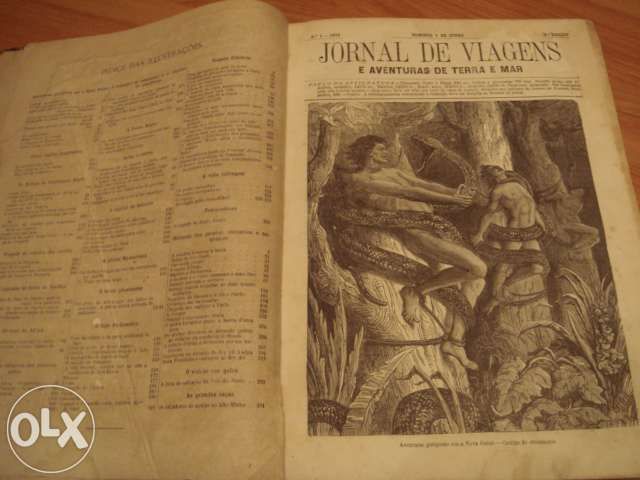 Livro antigo Jornal de viagens 1879