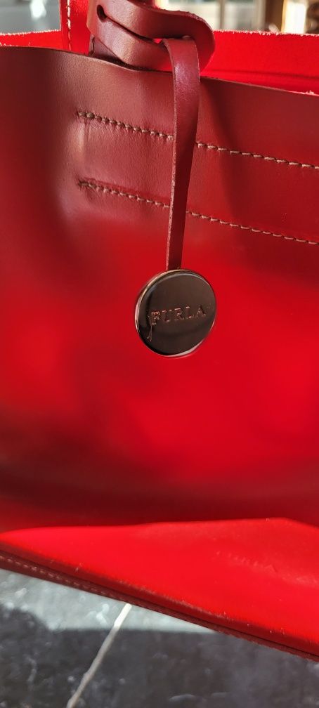 Torebka Furla skóra czerwona