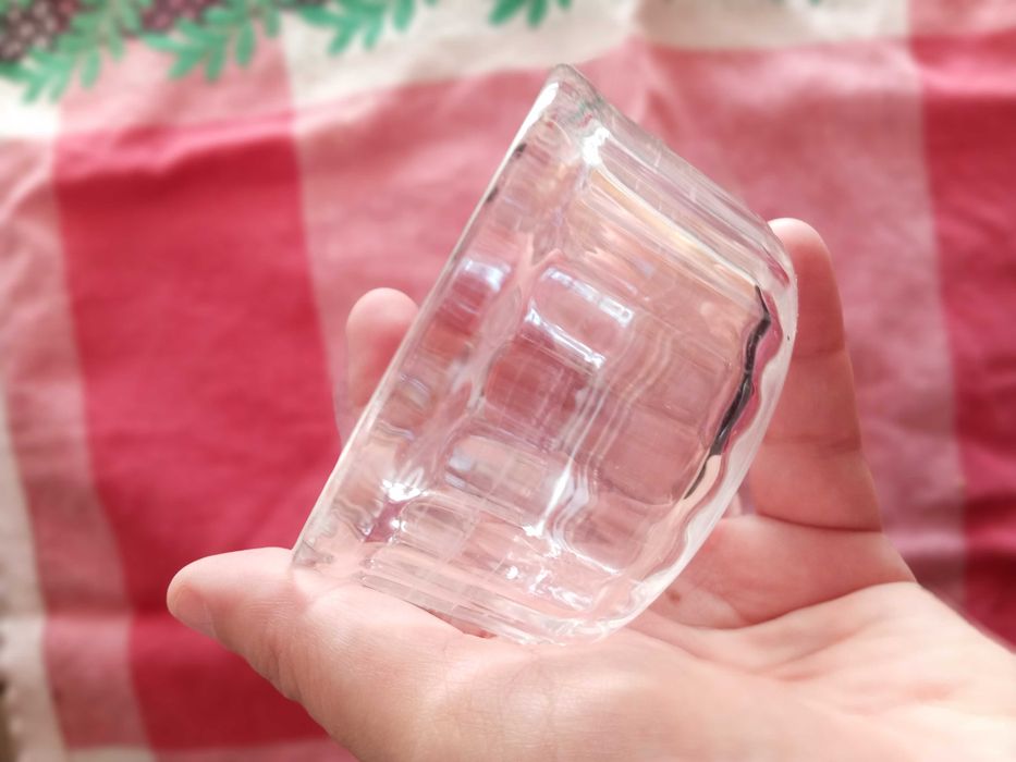 Par de tigelas vintage de vidro transparente Arcuisine France