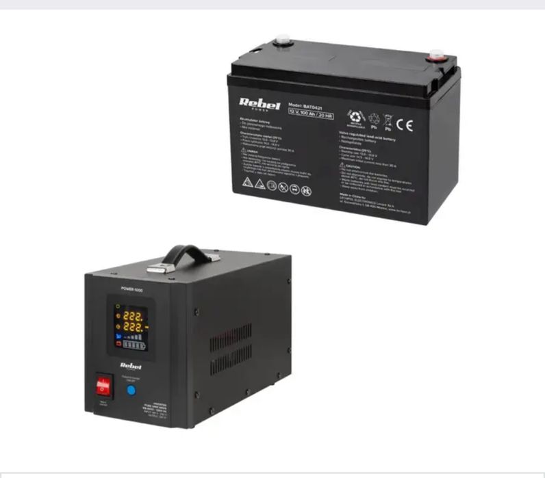 Комплект ДБЖ 2000/1600 Kemod та акумулятор 100 Am Rebel