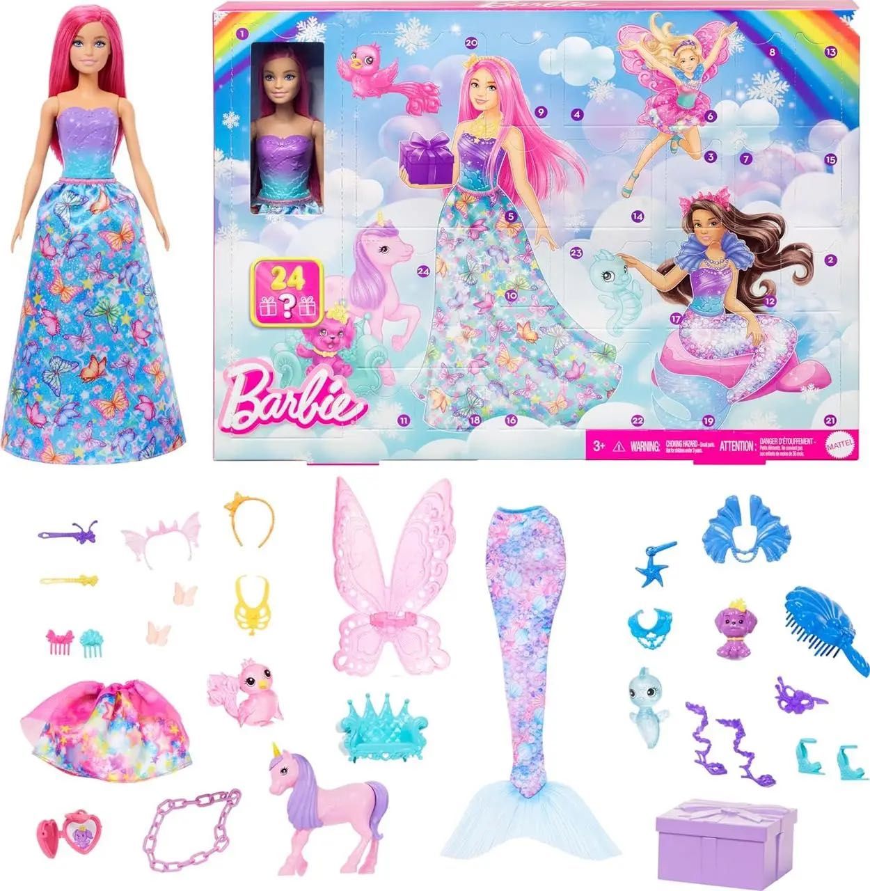 Адвент календарь Барби Barbie Advent Calendar with Doll & 24 Surprise