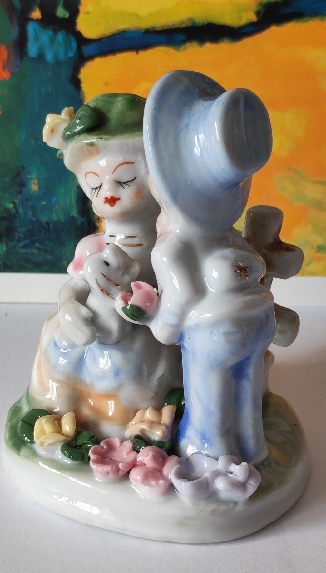 Piękna stara porcelana figurki 2 sztuki komplet