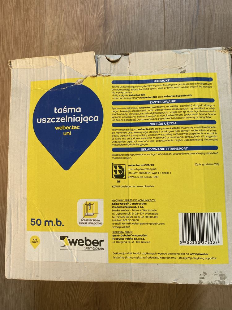 Taśma do uszczelnień weber.tec uni 120/70 cena za 1mb