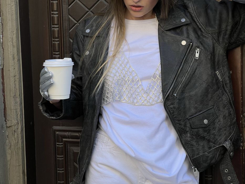 Шкіряна вінтажна куртка з натуральноі шкіри