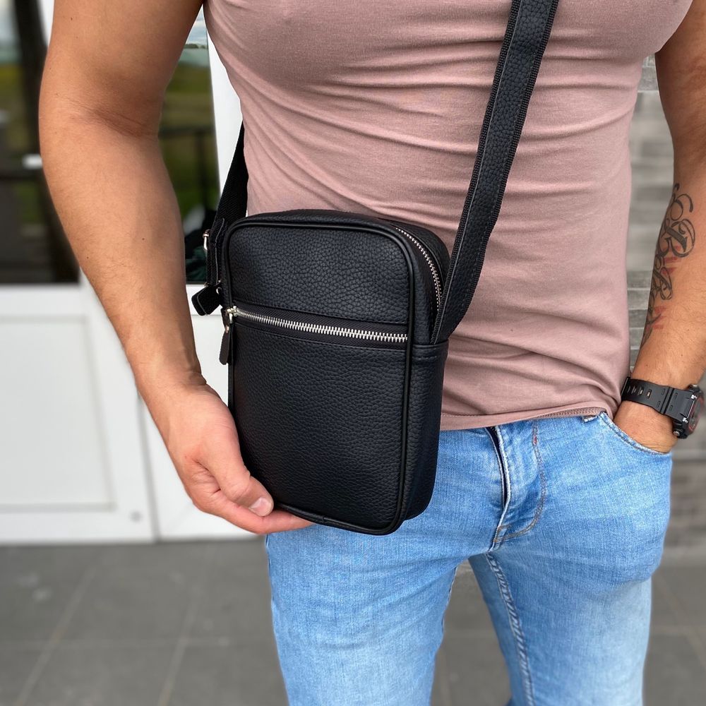 Мужская сумка барсетка еко кожа стильная средний размер