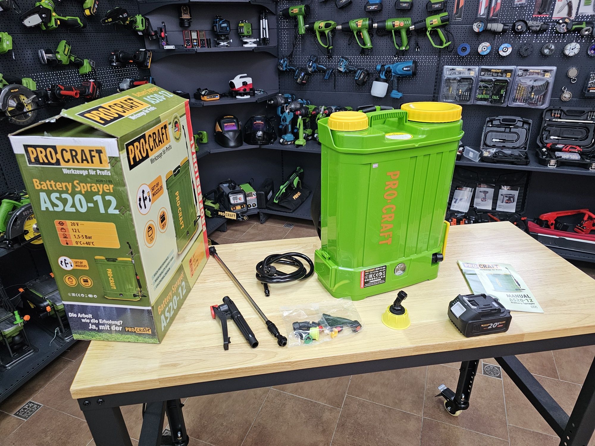 20V 12л. Аккумуляторный опрыскиватель Procraft AS20-12 Гарантия 36мес