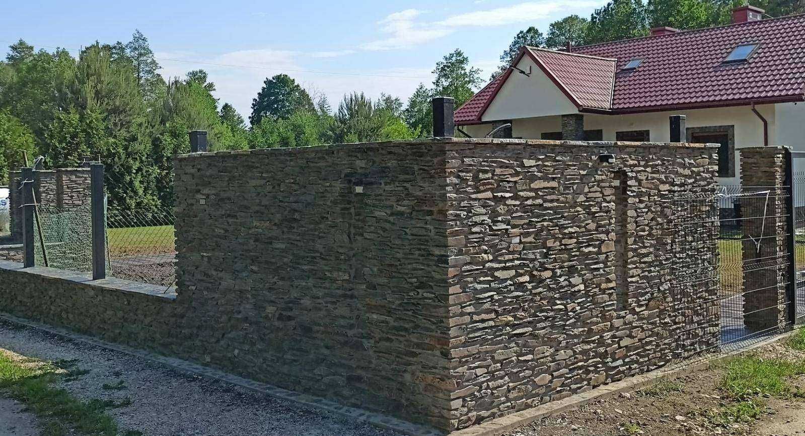 Kamień Murowy Łupek Brązowo Szary