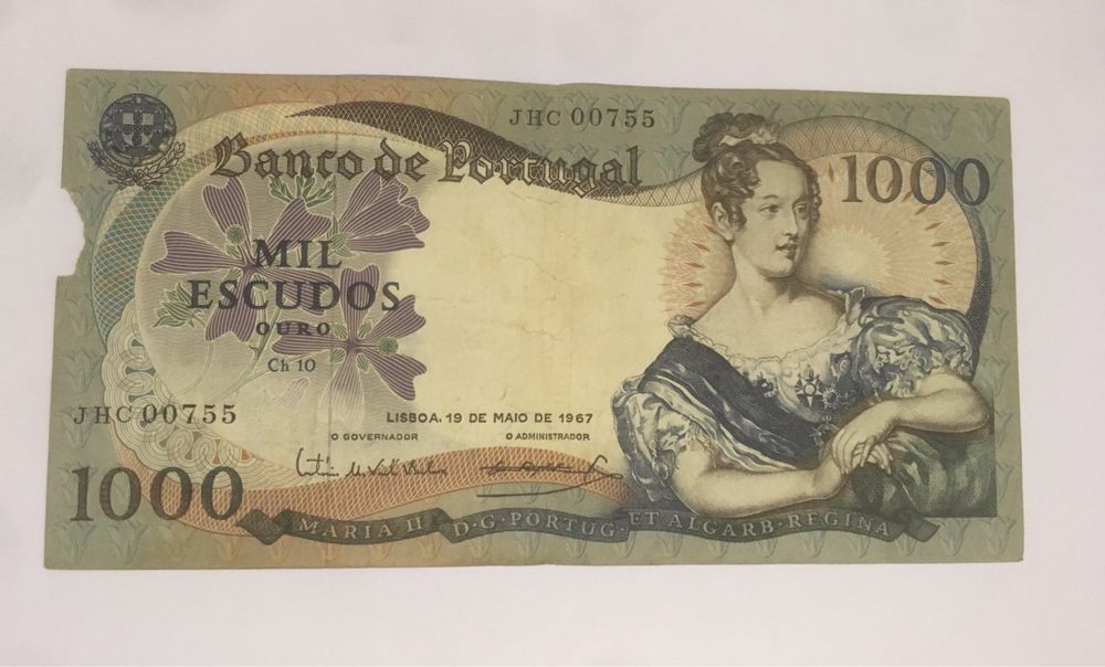Notas de 1000 escudos (D. Maria II)
