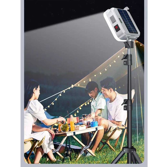Кемпинговый фонарь с солнечной батареей K7-90, 2 АКБ 18650 Power Bank.