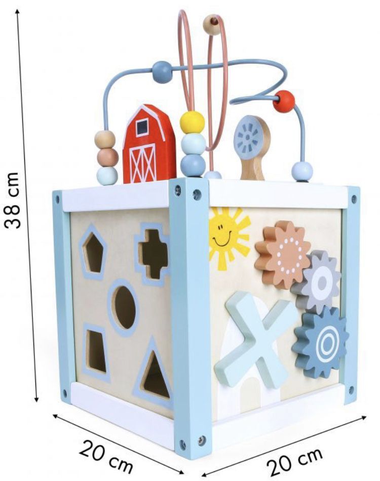 Drewniana Kostka Edukacyjna Sorter + Kostki