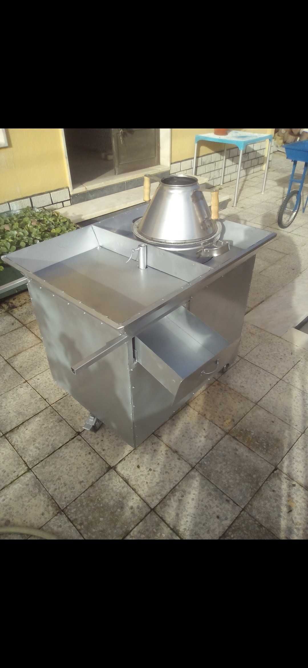 Fogareiros e assadores de castanhas assadas novos e em inox