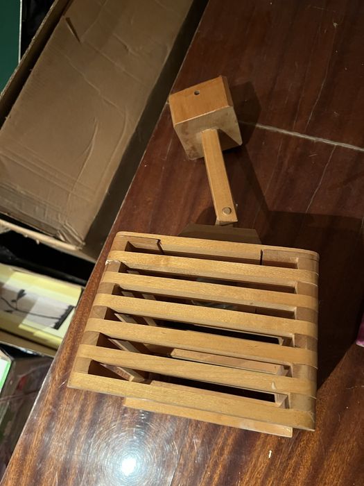 Drewniany kinkiet vintage / PRL / retro – stylowy, drewniany