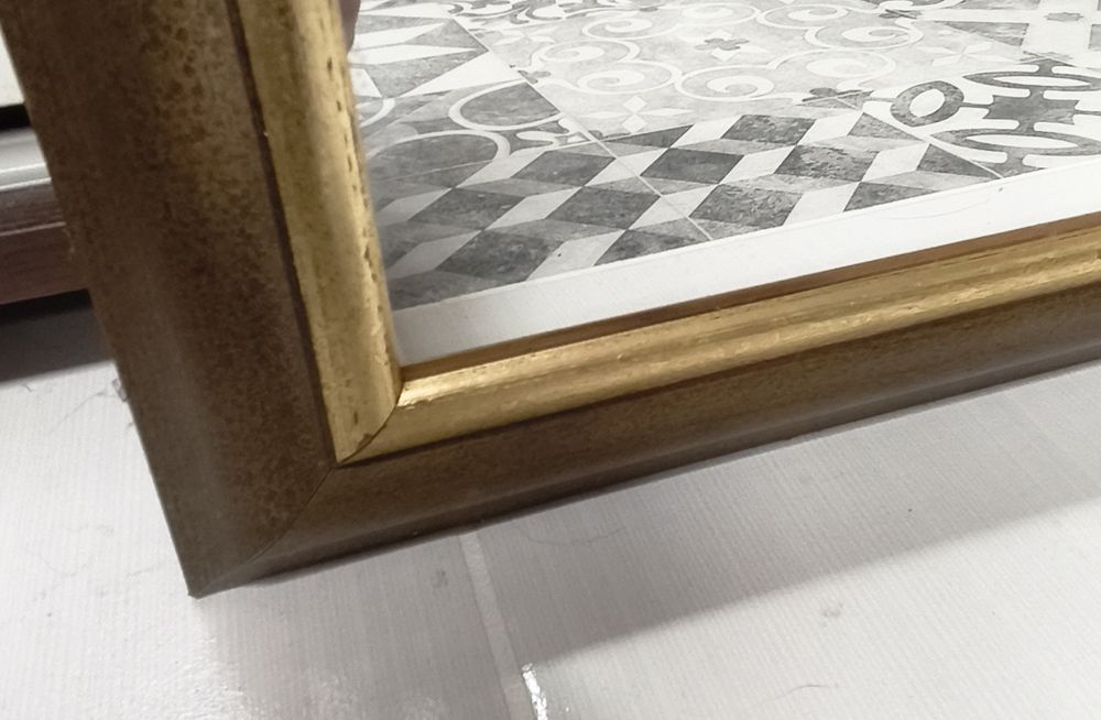 Lustro wiszące brąz/złoto