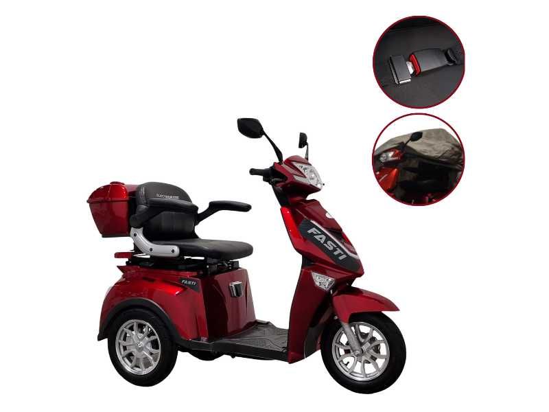 ELECTRORIDE: Skuter trójkołowy FASTI 3 pas + pokrowiec