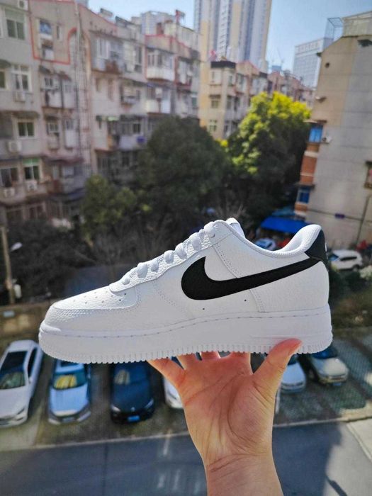 Buty meskie Mokasyny Nike_ Air_ Force_ 1_ Low '07_ Black i Biały R.44