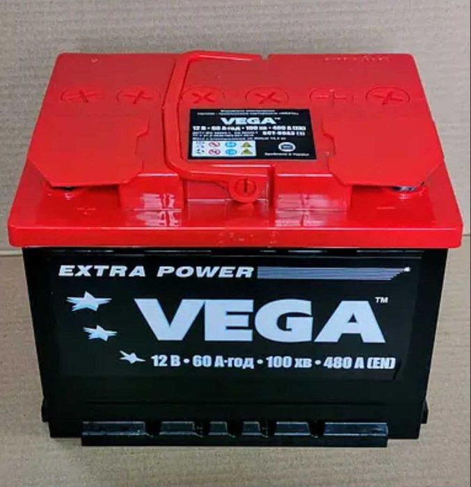 Акумулятор автомобільний 6CT-60 Vega 60Ah-12V (242х175х190), EN480