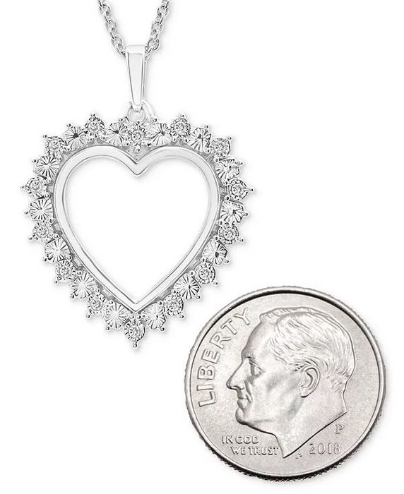 Кулон с цепочкой серебро с бриллиантами 1|10 карат. Цена снижена!