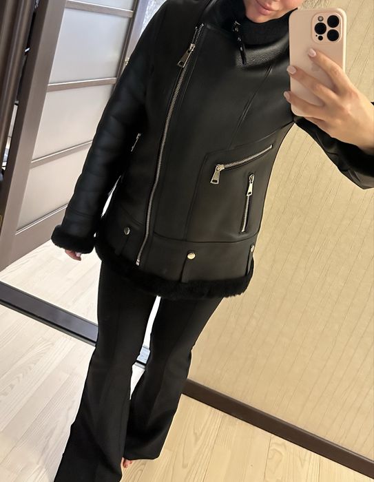 Натуральная фирменная дубленка размер М