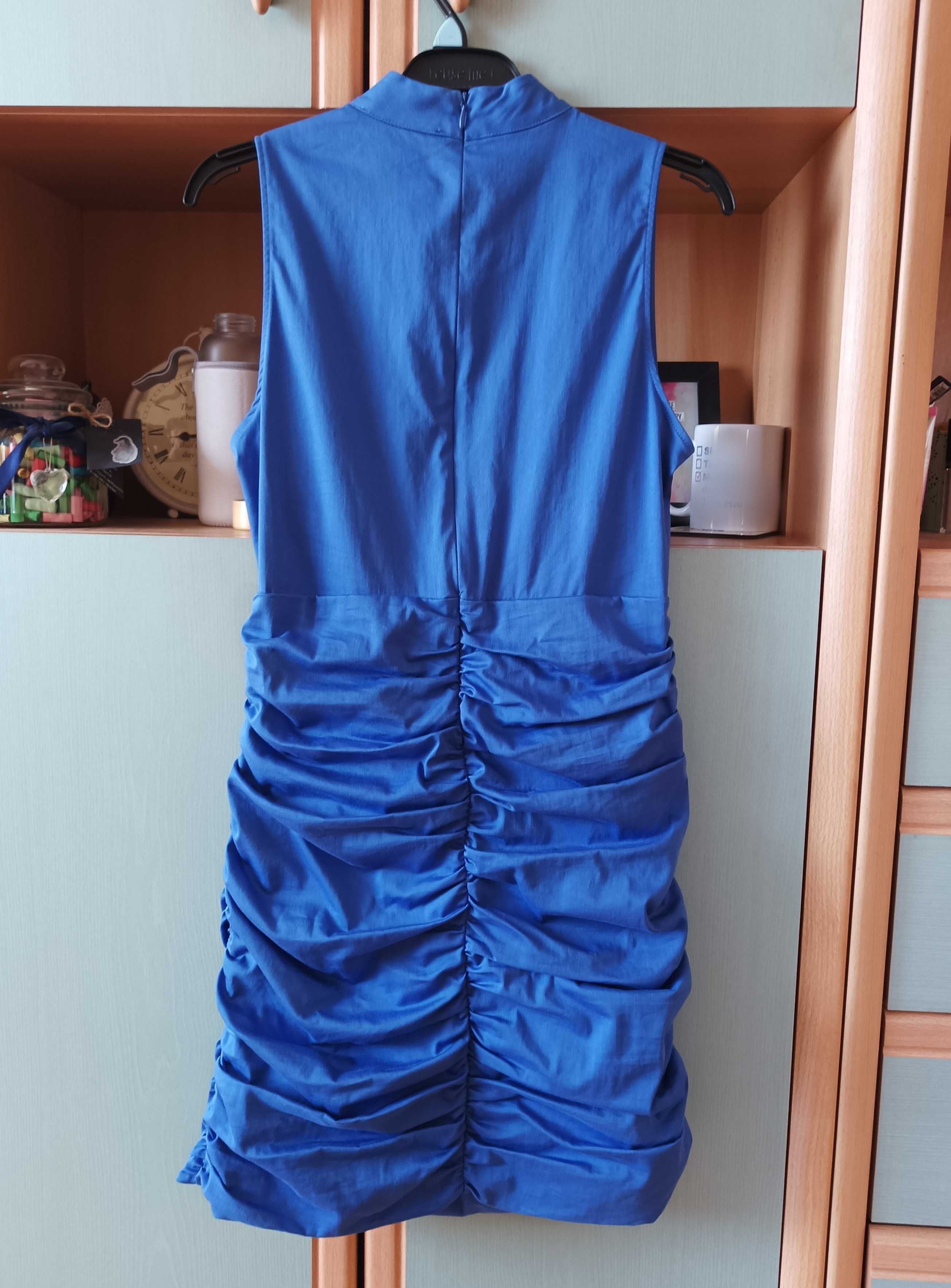 Nowa z metką niebieska sukienka Zara marszczona mini sukienka