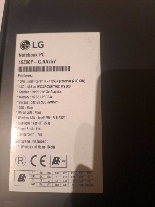 Laptop Gram 16Z90P cena 3100