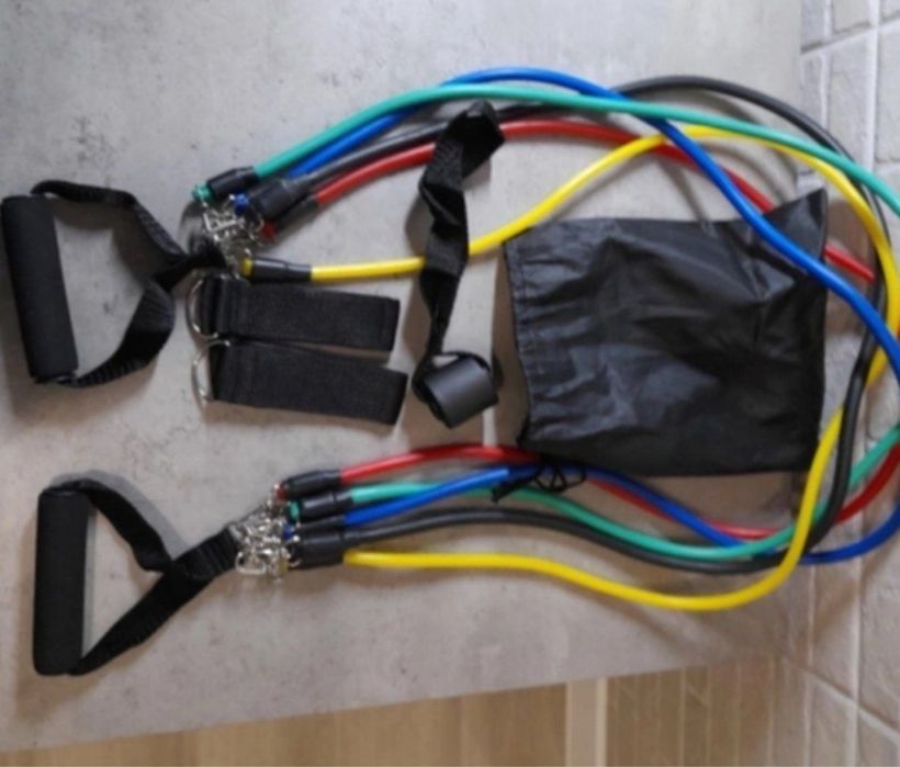 Набор трубчатых эспандерОв 5шт. трубок Резинки жгутов 10в1 резиновых