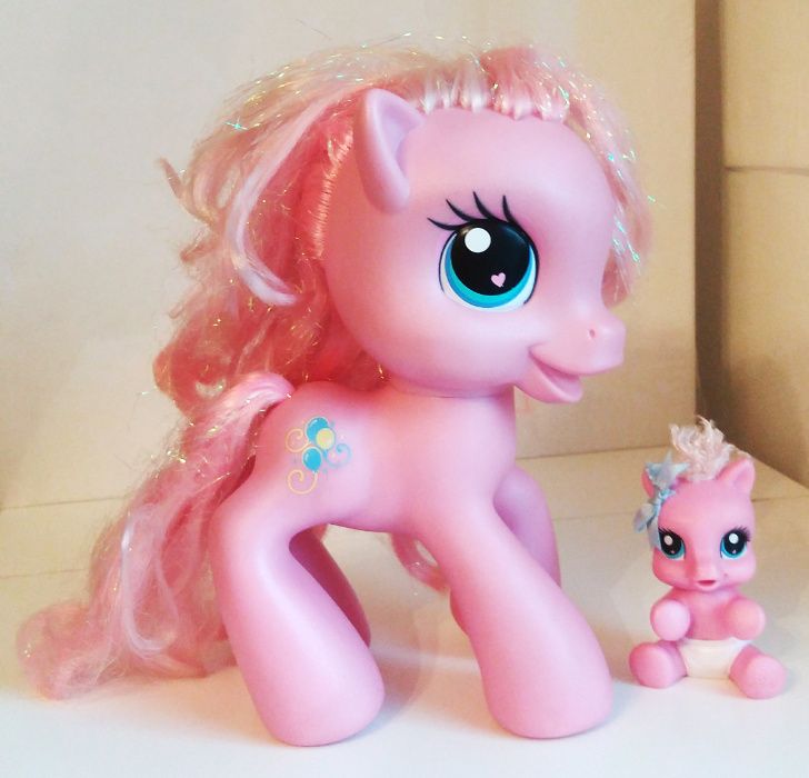 Zestaw figurki kucyki pony Pinkie Pie G3,5 duża i baby stan bdb