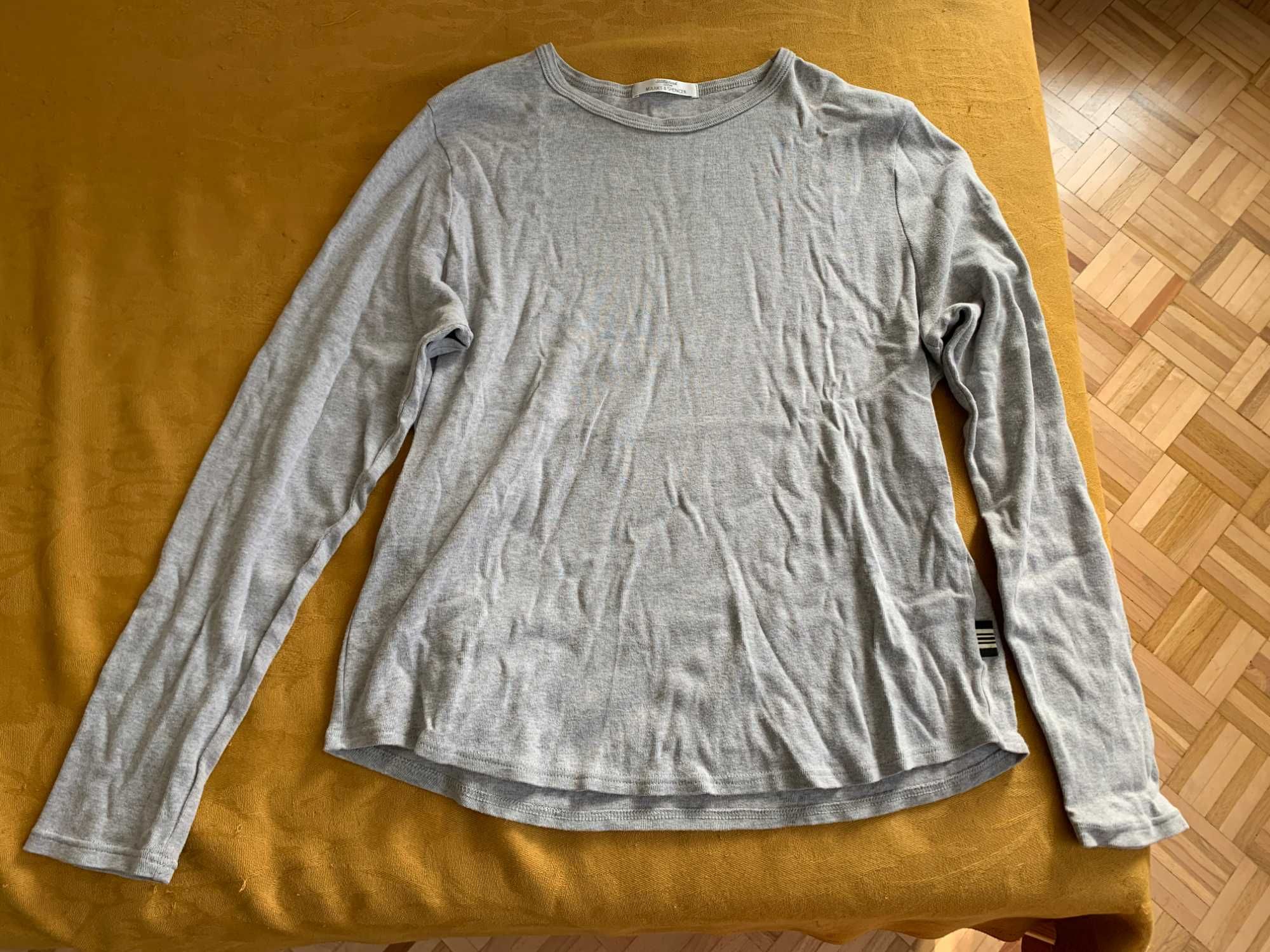 Szara bawełniana bluzeczka koszulka t-shirt M&S długi rękaw roz. XL 42