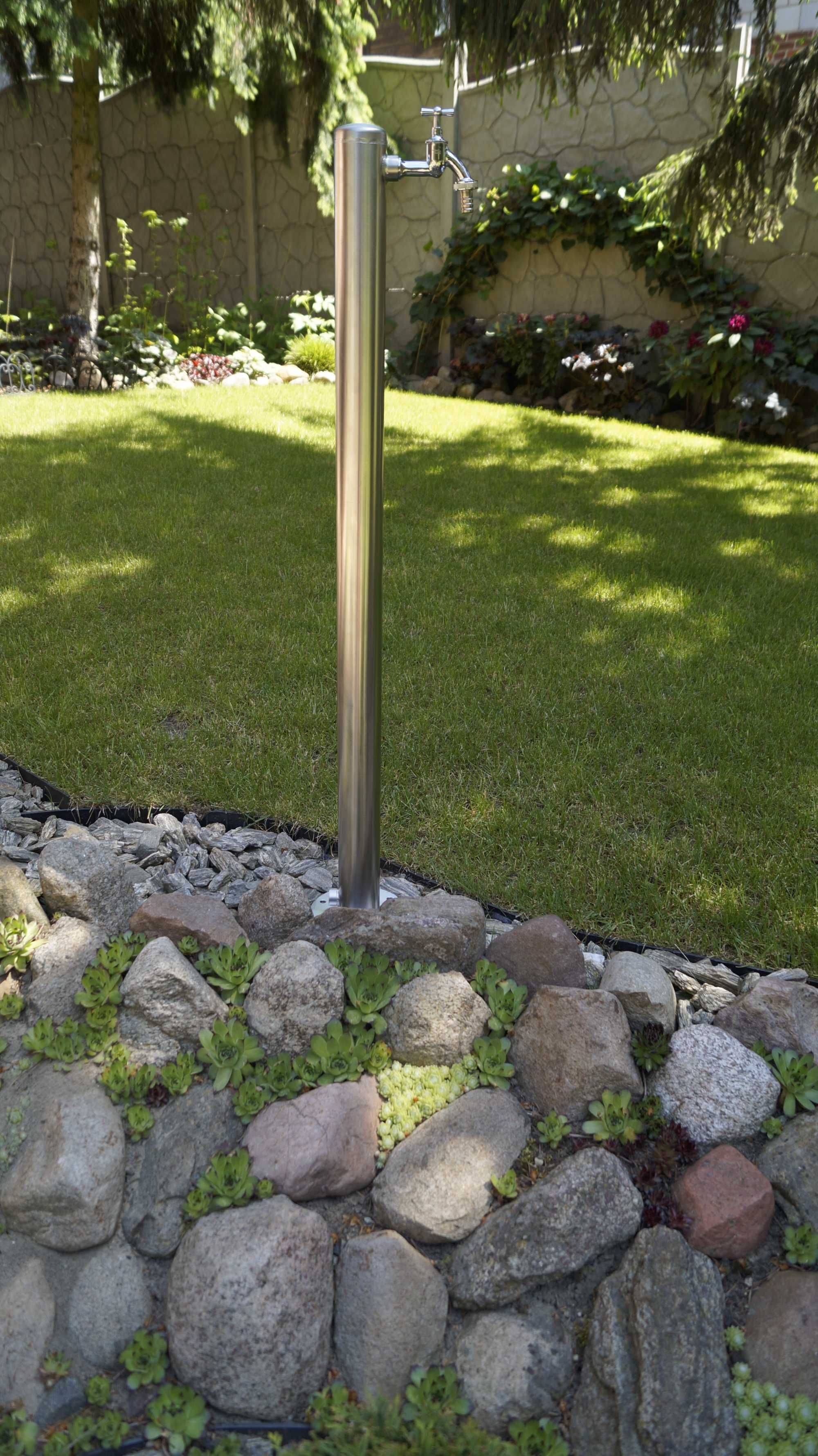 Kran ogrodowy hydrant 100 cm INOX przyłącze dolne