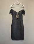 Czarna sukienka midi YAS Kassie Dress odkryte ramiona