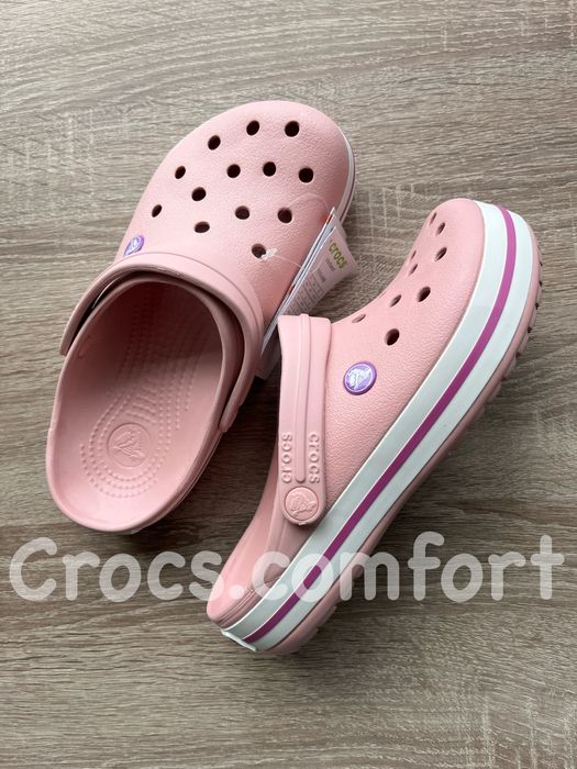 Крокси Крокбенд пудрові рожеві жіночі 36-41 , crocs Crocband
