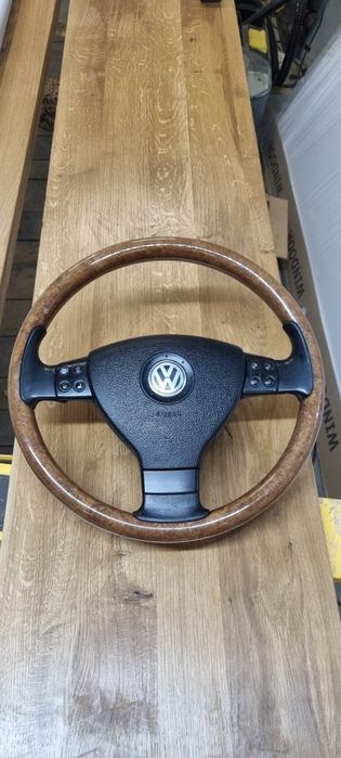 Kierownica drewniana golf V passat b6 multifunkcja