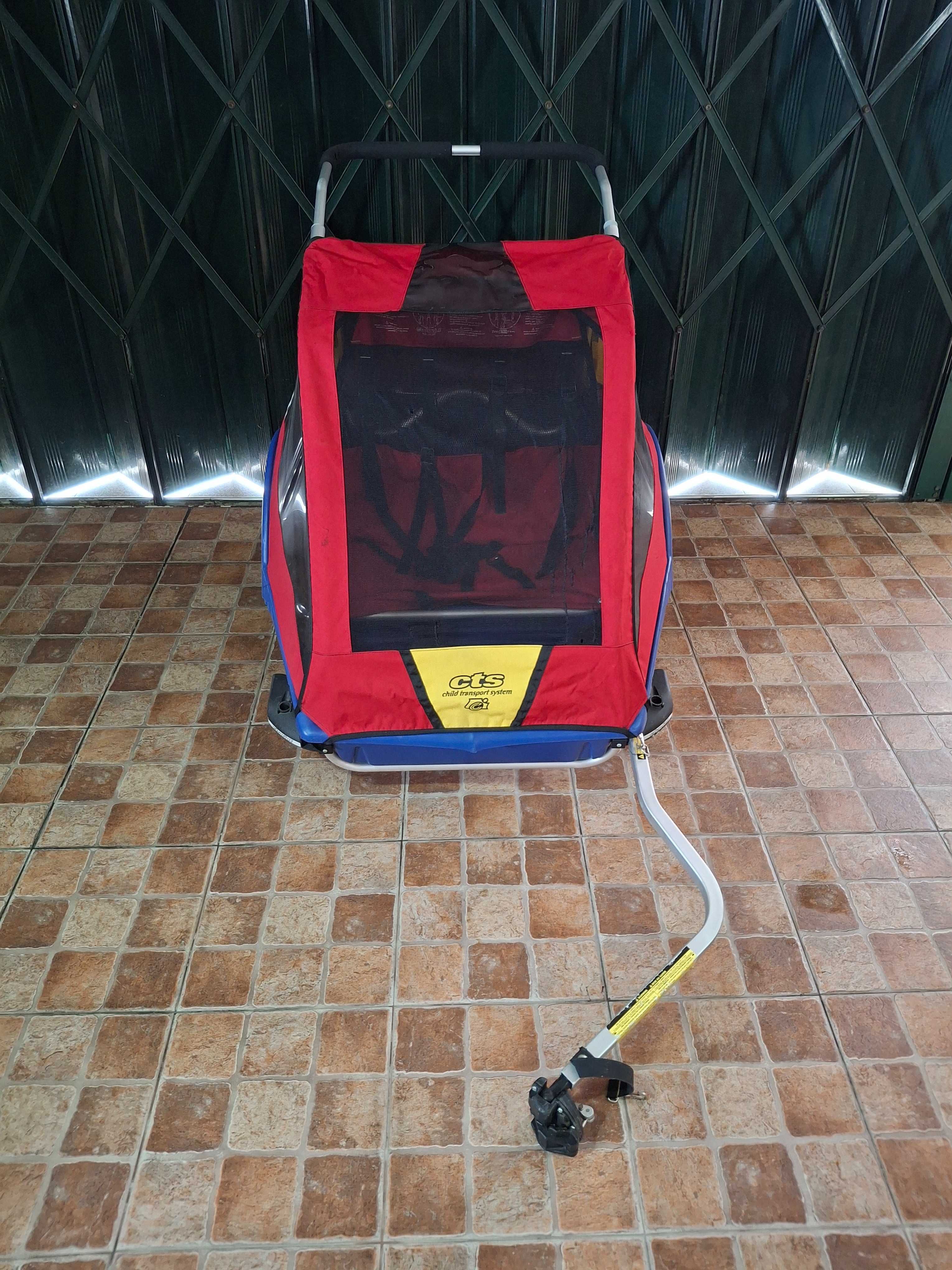 Atrelado de bicicleta para 2 crianças
