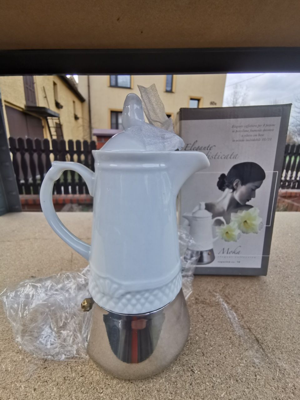 Moka porcelanowa do parzenia kawy, 700ml