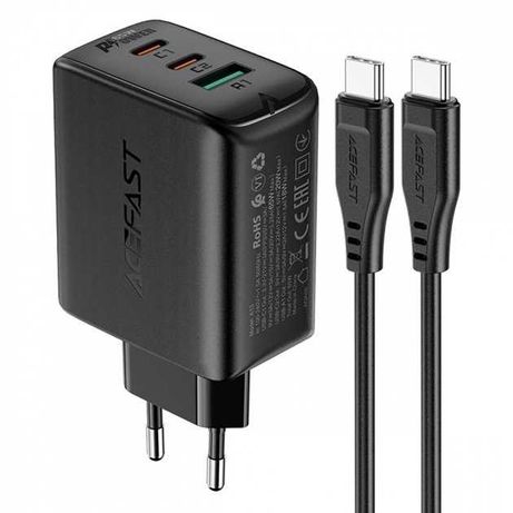 Сетевое зарядное устройство GAN Acefast A13 PD 65W (2 Type-C + USB)