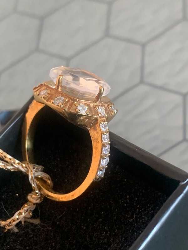 Anel Elite em prata e ouro quartzo e zirconias