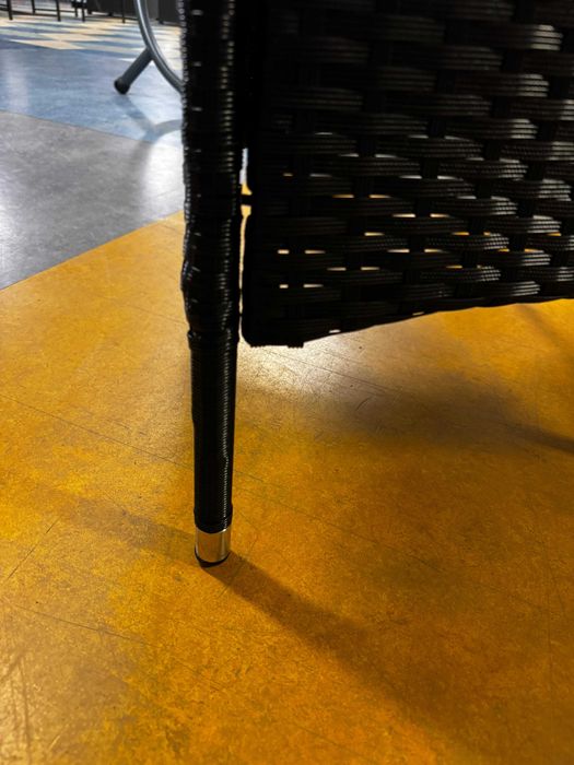 OUTLET! Komplet Krzeseł Ogrodowych Z Technorattanu Czarne Krzesła