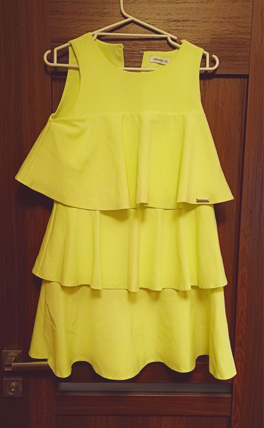 Sukienka S.Moriss xs-s, limonkowa