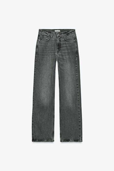 Сірі джинси z1975 regular fit long length з високою посадкою zara