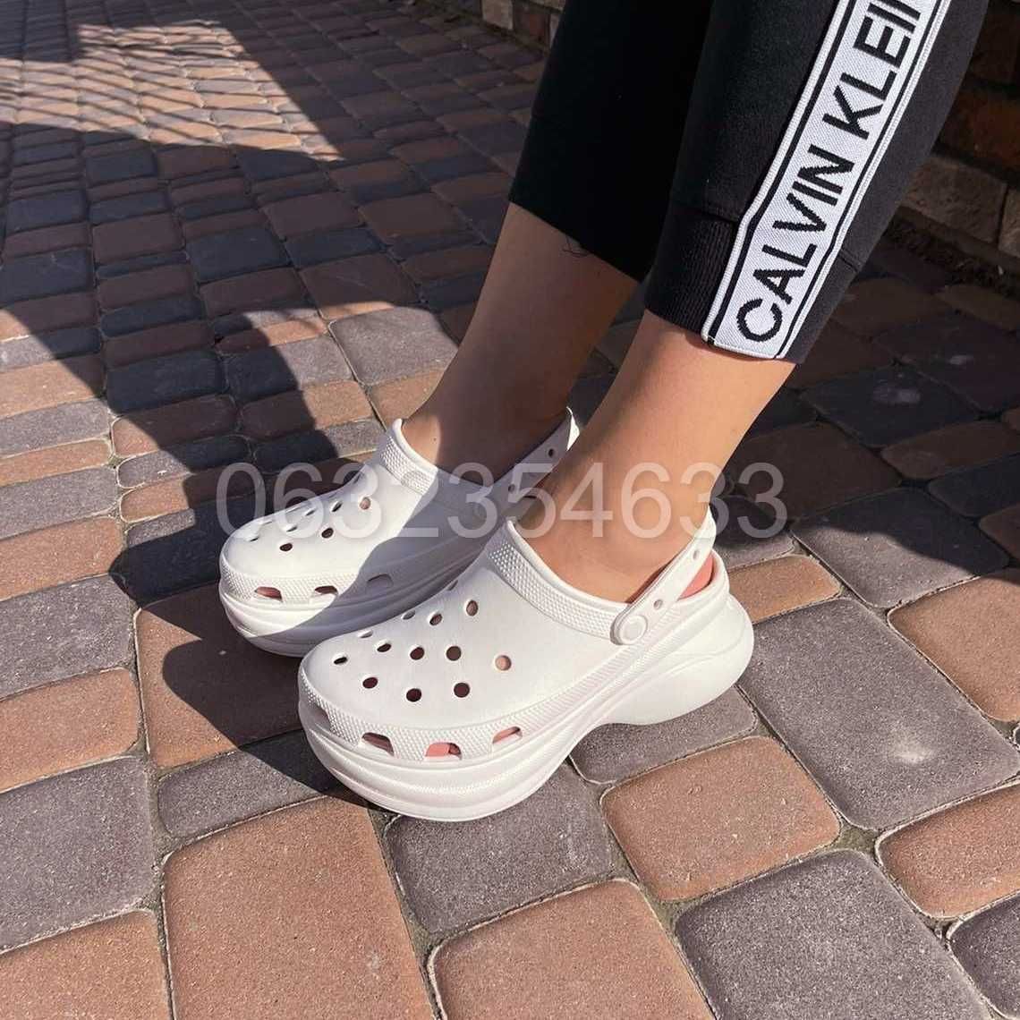 Жіночі крокси взуття на високій платформі Crocs classic Bae Clog!